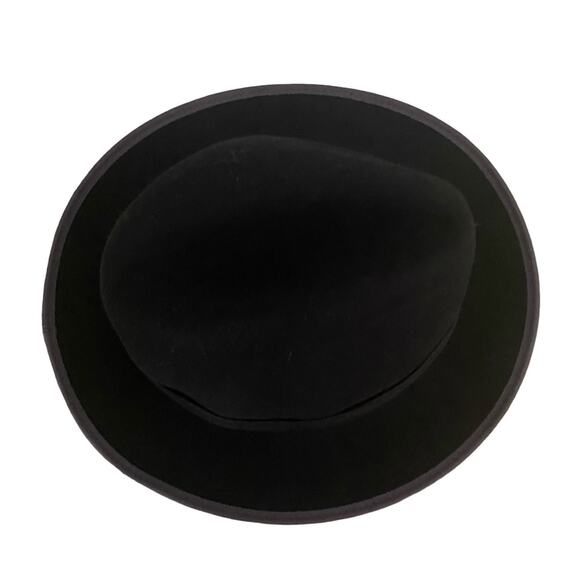 Goorin Bros. Black Wool Fedora Hat Gray Trim Size Small USA WPL 5923 Vintage - Picture 5 of 8